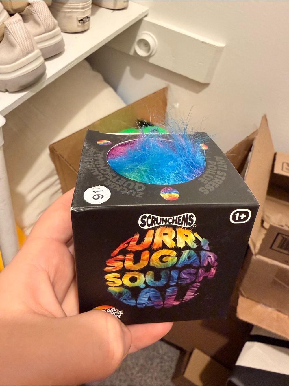 Rainbow Squish Ball Plush - Blue & Green